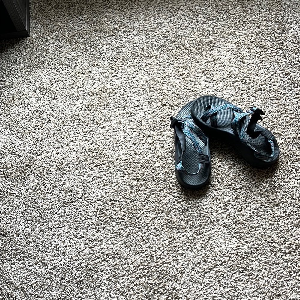 Chaco Cloud sandals, teal and black. Worn one season, excellent condition.